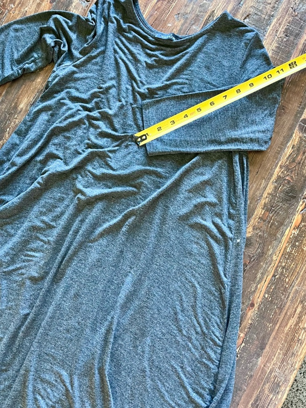 Casual Grey Babydoll midi Dress Sz M - Picture 4 of 10